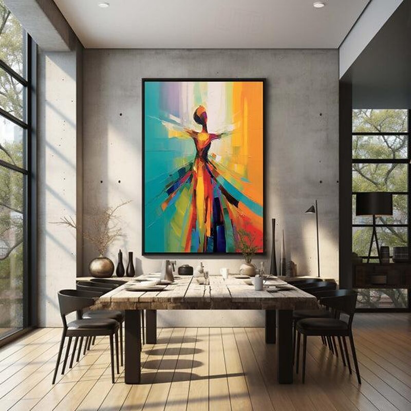 Large hand painted pattle knife ballet Oil Painting of Dancing Girl Dancing Girl oil painting Art on Canvas Dancing Girl  Wall Art Abstract gril painting for bedroom living room artwork painting4