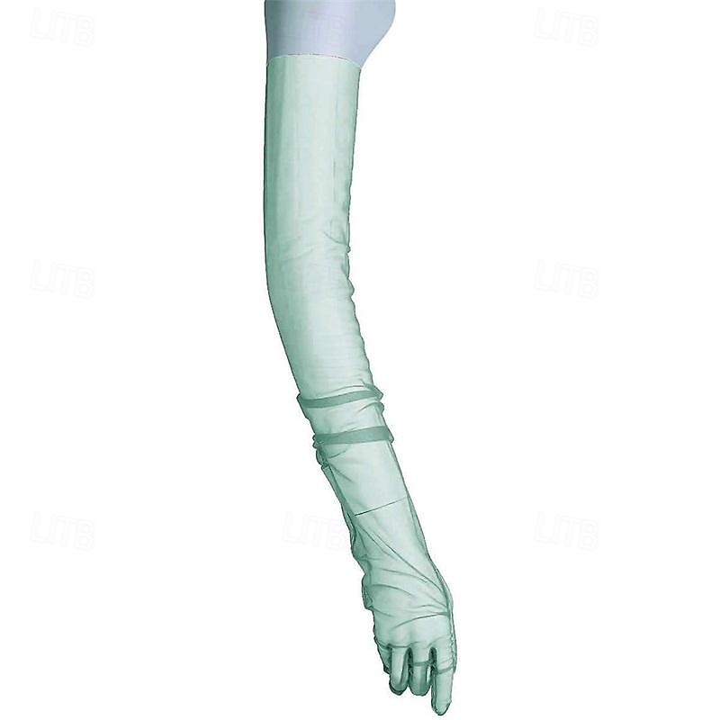 Aislor Women's Long Tulle Gloves Sheer Wedding Bridal Gloves Elbow Length Opera Party Gloves4