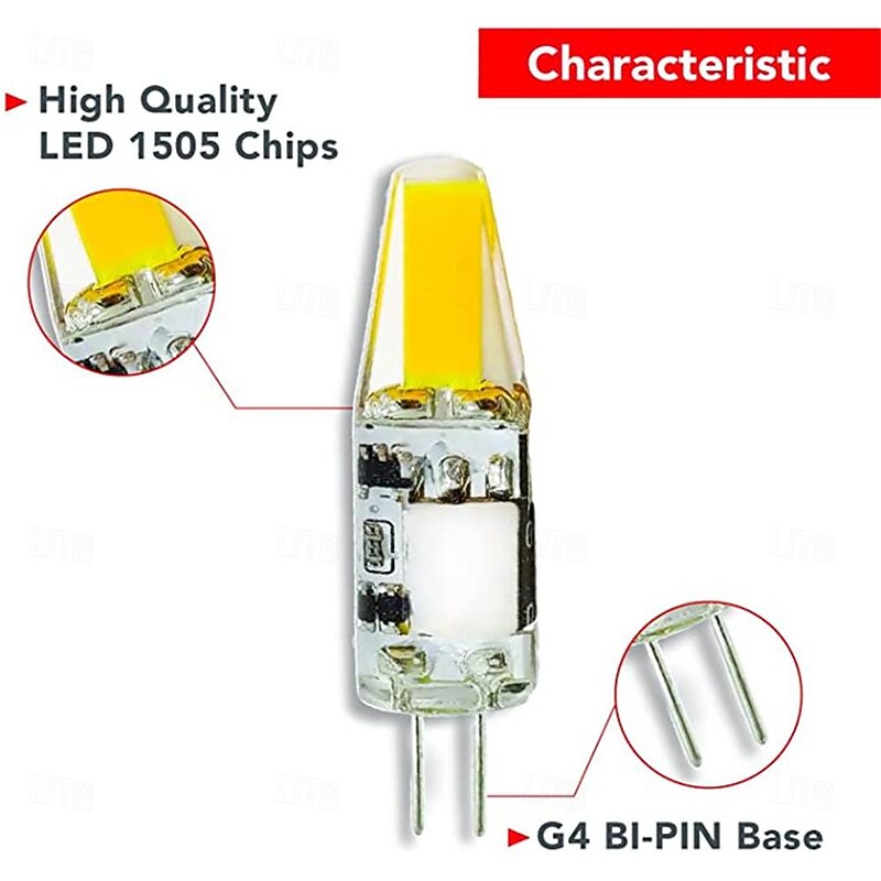 6pcs/10pcs 200Lumens G4 COB LED Bulb Light Flicker Free for Under Cabinet Light, Ceiling Lights, RV, Boats, Outdoor Landscape Lighting Replace Halogen4