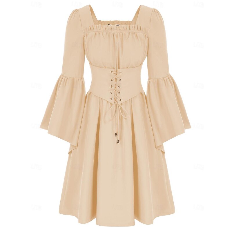 Retro Vintage Medieval Renaissance Vacation Dress Dress Masquerade Outlander Women's Halloween Wedding Party Vacation Dress sca Medieval Clothing3