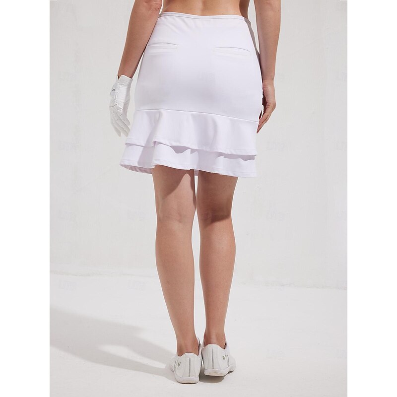 Women's Golf Skorts 18inch Pickleball White Lightweight Bottoms Ladies Golf Attire Clothes Outfits Wear Apparel4