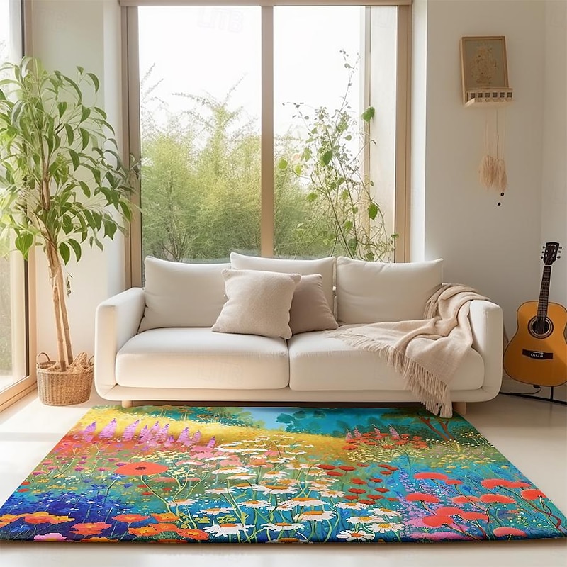 Vintage Painting Flowers Area Rug Kitchen Mat Non-Slip Oil Proof Floor Mat Livingroom Rug Indoor Outdoor Mat Bedroom Decor Bathroom Mat Entrance Rug Door Mat2
