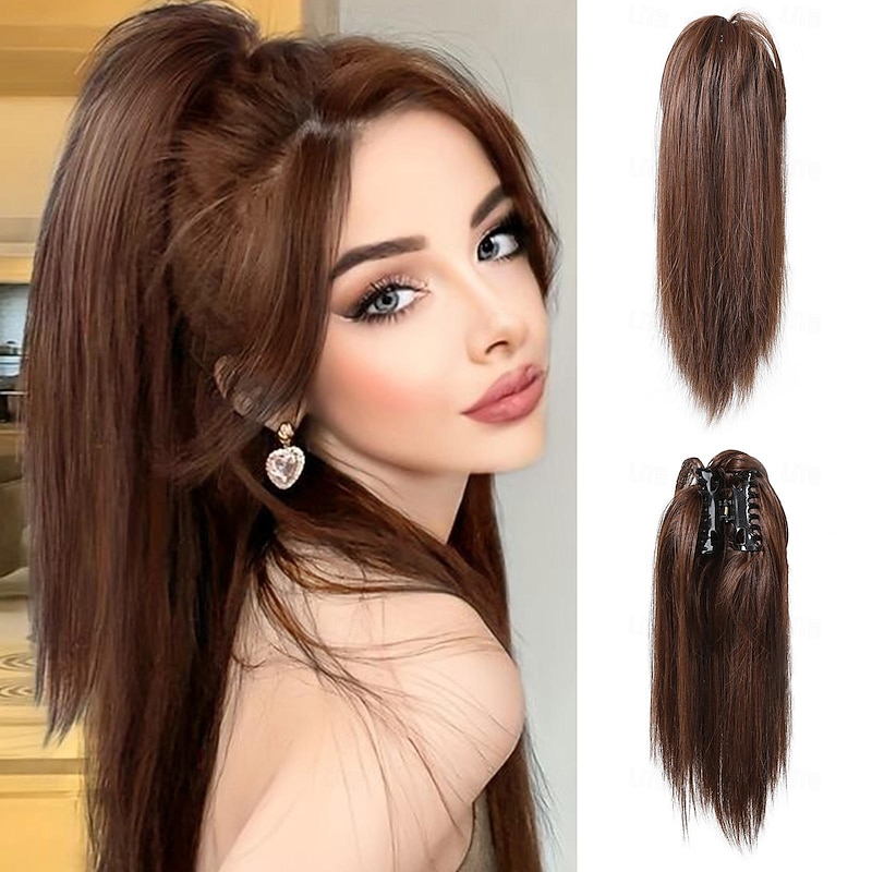 Drawstring Ponytails Women / Classic / Easy dressing Synthetic Hair Hair Piece Hair Extension Straight 16 inch Valentine's Day / Party Evening / Party / Evening