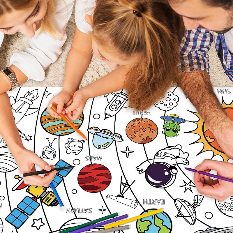 Giant Coloring Poster For Classroom Wall - Birthday Activity Poster/Table Cover, Perfect For School Parties, Birthday Party And Special Events Decoration2