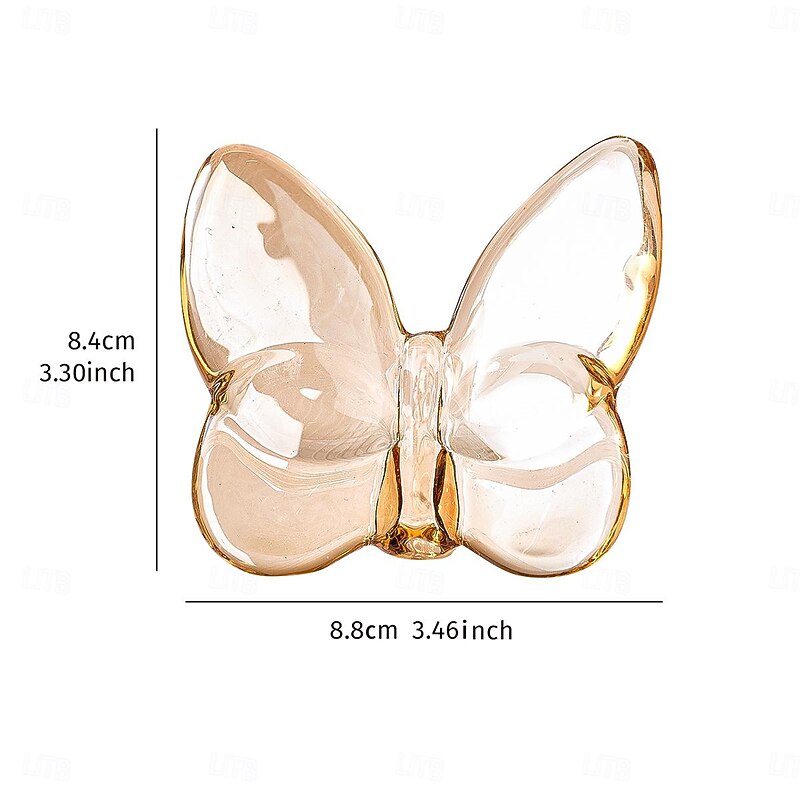 Colorful Crystal Glass Butterfly Figurine, Iridescent Glass Ornament for Vanity or Table Decor, Transparent Butterfly Sculpture for Party, Celebration or Home Display4