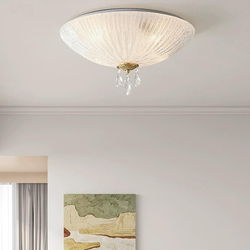 Ceiling Light Flush Mount Ceiling Light Copper Glass LED Ceiling Light Modern Round Ceiling Light 30/40/50cm Ceiling Lamp for Living Room Corridor 110-240V2
