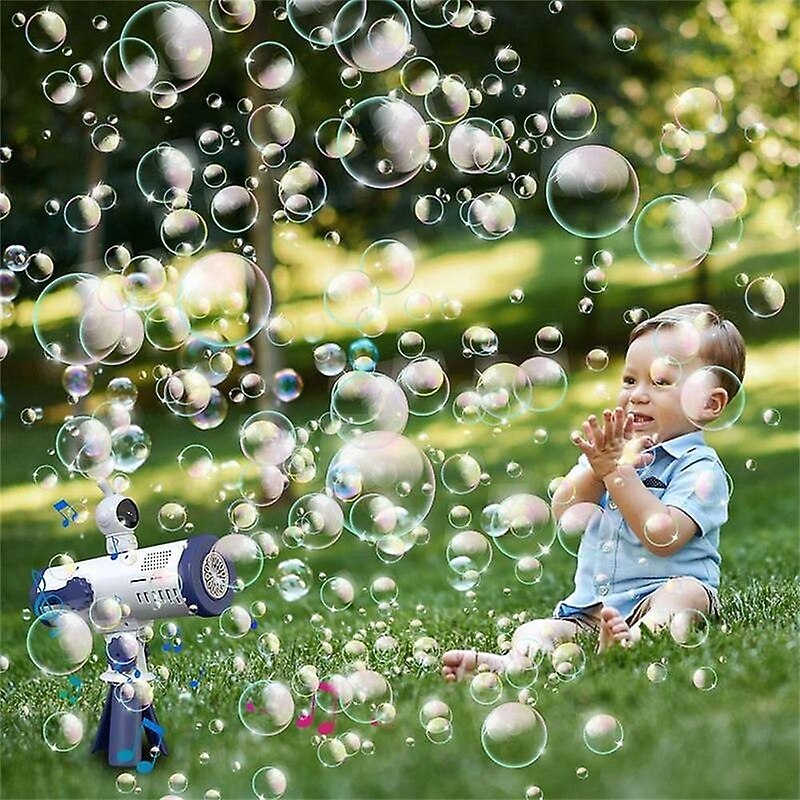 Bubble Maker Bath Toy Pool Party Supplies With Telescope Shape Blowing Soap Foam Machine Space Bunny Design