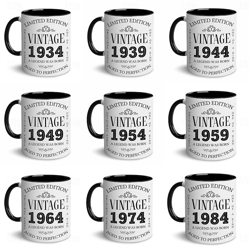 1pc Birthday Mugs Gifts For Men and Women Ceramic 1984 Coffee Mugs 40th Birthday Gift Ideas 40 Year Old Birthday Gifts for Mom Dad Family Birthday Valentine Christmas