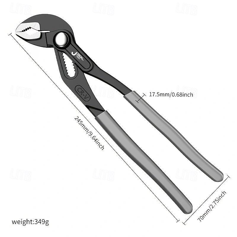 Water Pump Pliers Quick-Release Plumbing Pliers Pipe Wrench Adjustable Water Pipe Clamp Pliers Household Hand Tools Multi-functional Kitchen Sink Spanner Wrench That Defend Bath2