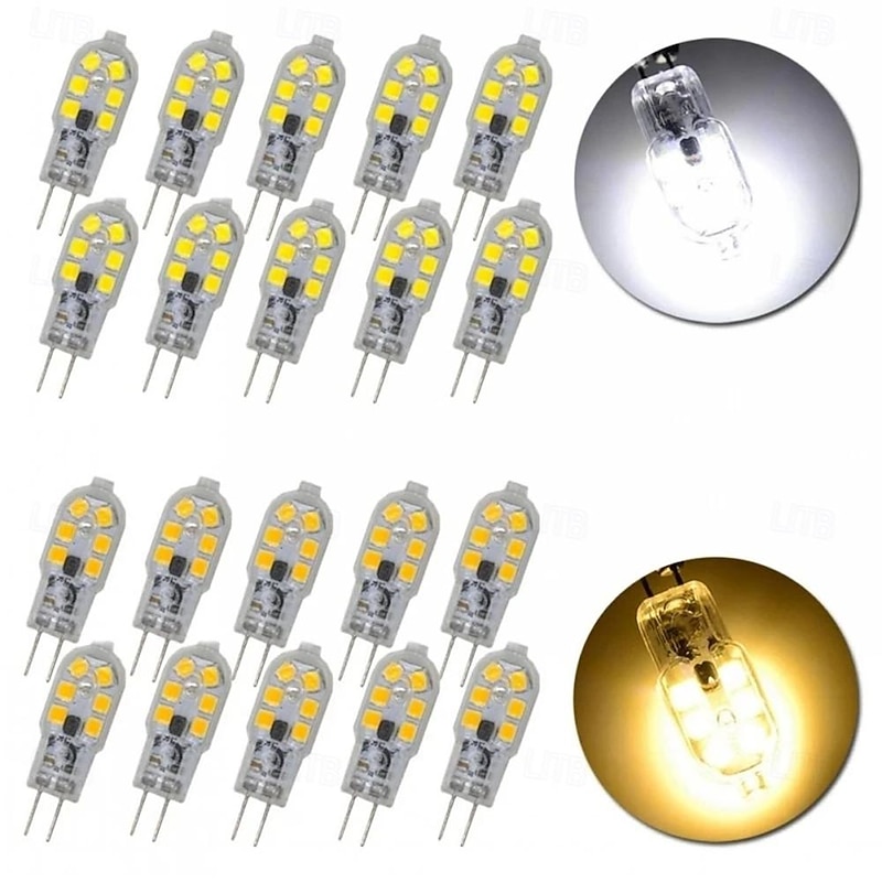 10/20pcs Mini G4 LED Bulb 2W Ampoule Led Lamp AC DC12V AC 220V Corn Lights Replace Halogen Spotlight Chandelier Halogen Lamp