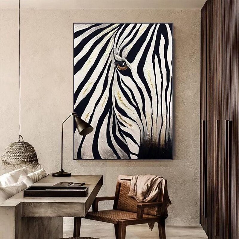 Handmade Oil Painting Canvas Wall Art Decoration Modern Animal Zebra for Home Decor Rolled Frameless Unstretched Painting2