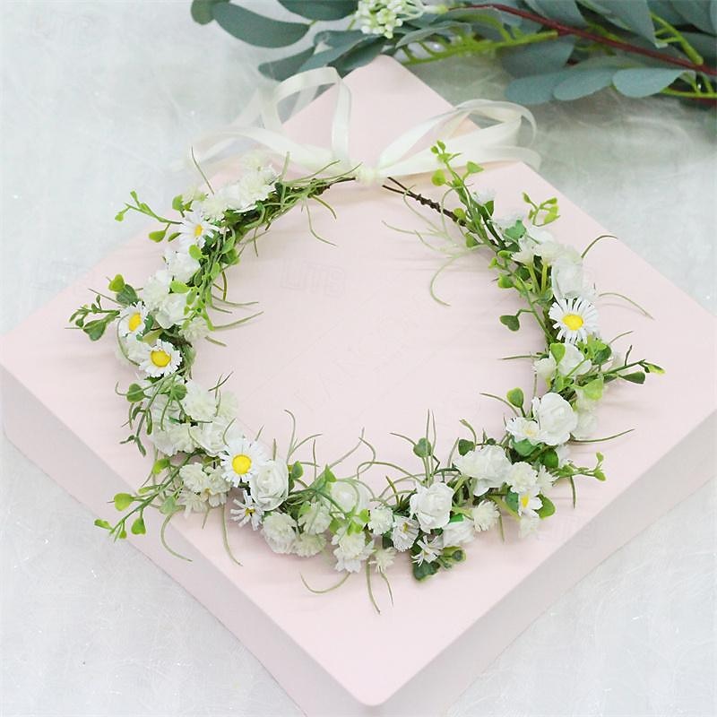 Simulated wreath full of stars eucalyptus headband bride headdress travel outdoor photography female headflower4