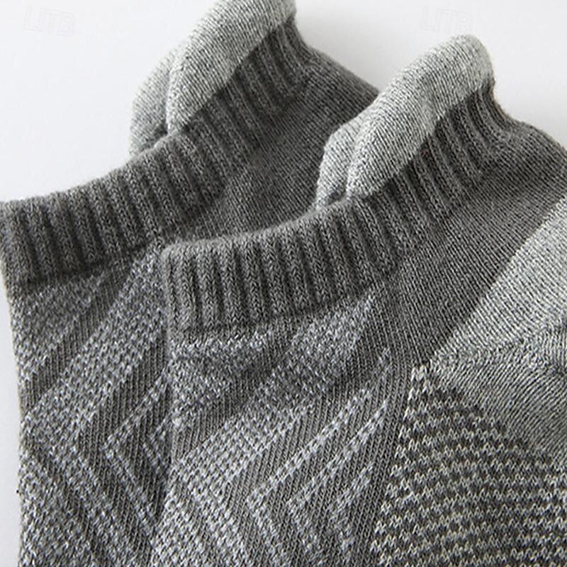 Men's 6 Pack Multi Packs Socks Ankle Socks Low Cut Socks Running Socks Casual Socks Black White Color Color Block Sports & Outdoor Casual Daily Basic Medium Spring Fall Fashion 9