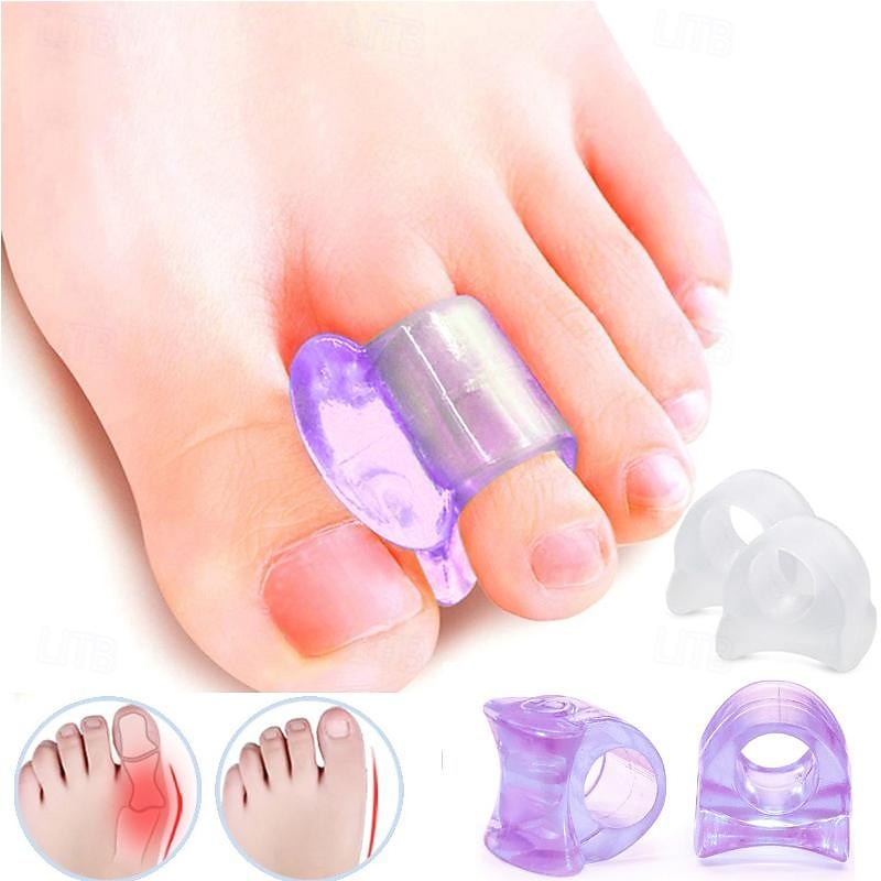 1 Pair Toe Spacers for Men and Women Purple Gel Toe Separators for Curled and Overlapping Toes Bunions Hammer Toe Straightener Big and Second Toe Spreader