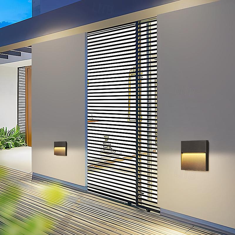 Led Wall Lamp，Outdoor Modern Style Metal Acrylic Wall Lamp, Suitable For Corridors, Entrances And Courtyards,Warm White 85-265V2