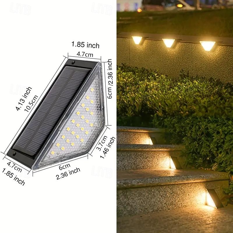 Outdoor Motion Solar LED Step Light Garden Waterproof Deck Light Steps Stair Patio Yard Park Walkway Lighting Landscape Decor Light 2/4/8PCS4