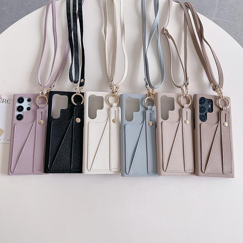 Phone Case For Samsung Galaxy S25 S24 S23 S22 Plus  Ultra S23 FE A14 A34 A54 A24 A53 Back Cover with Stand Holder with Lanyard Card Slot Retro TPU PU Leather