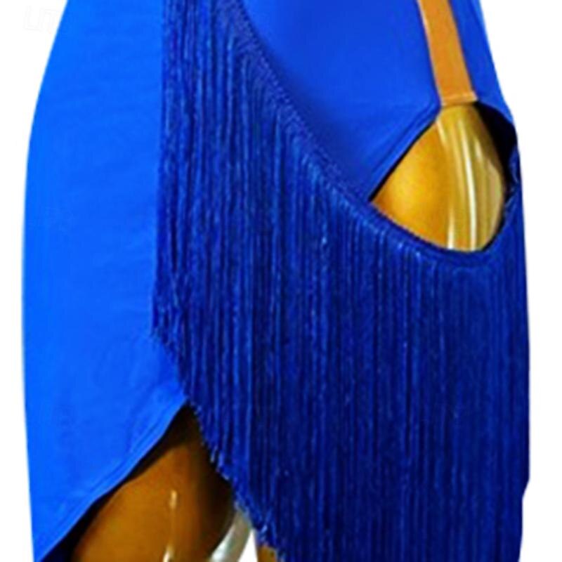 Latin Dance Dress Tassel Women's Performance Training Long Sleeve High Spandex4