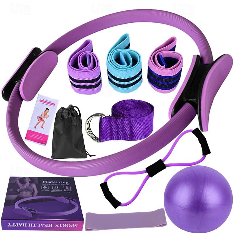 Yoga Fitness Eleven Piece Set with Ribbon Latex Silk Hip Ring Latex Elastic Ring Yoga Ball Stretching Band Pilates4