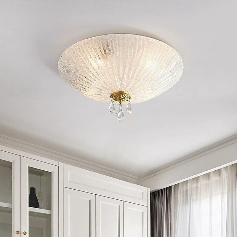 Ceiling Light Flush Mount Ceiling Light Copper Glass LED Ceiling Light Modern Round Ceiling Light 30/40/50cm Ceiling Lamp for Living Room Corridor 110-240V3