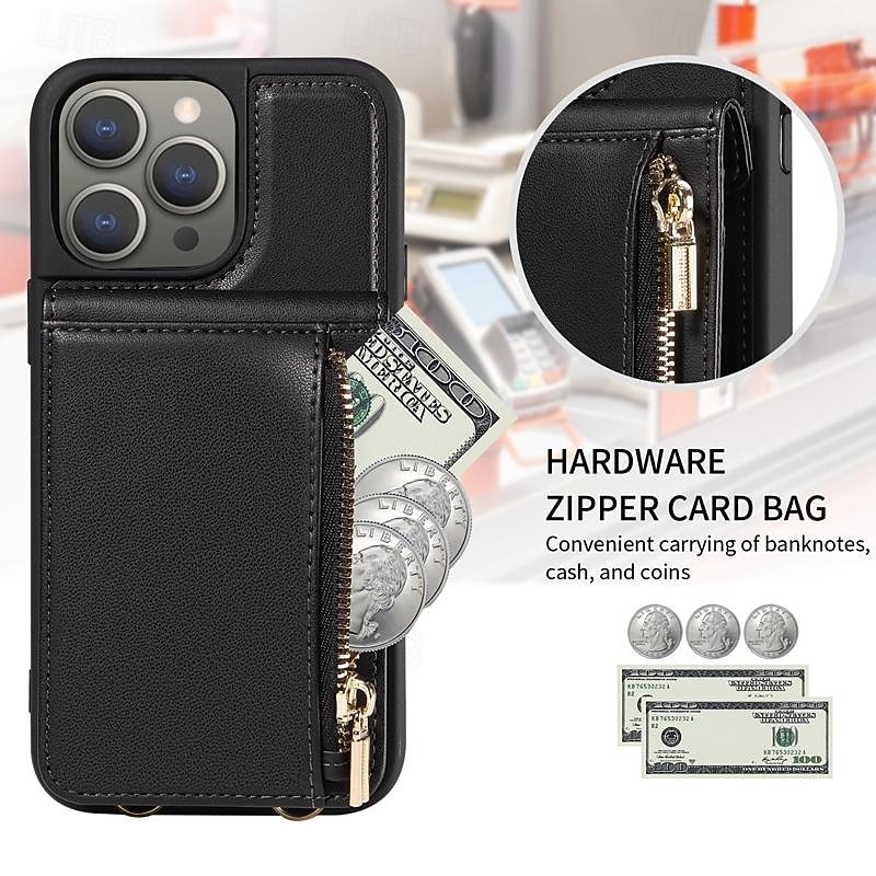 Phone Case For iPhone 17 Pro Max 17 Air 16 15 14 Pro Max Plus 13 12 11 Pro Max Wallet Case Zipper with Lanyard with Wrist Strap Retro TPU PU Leather3