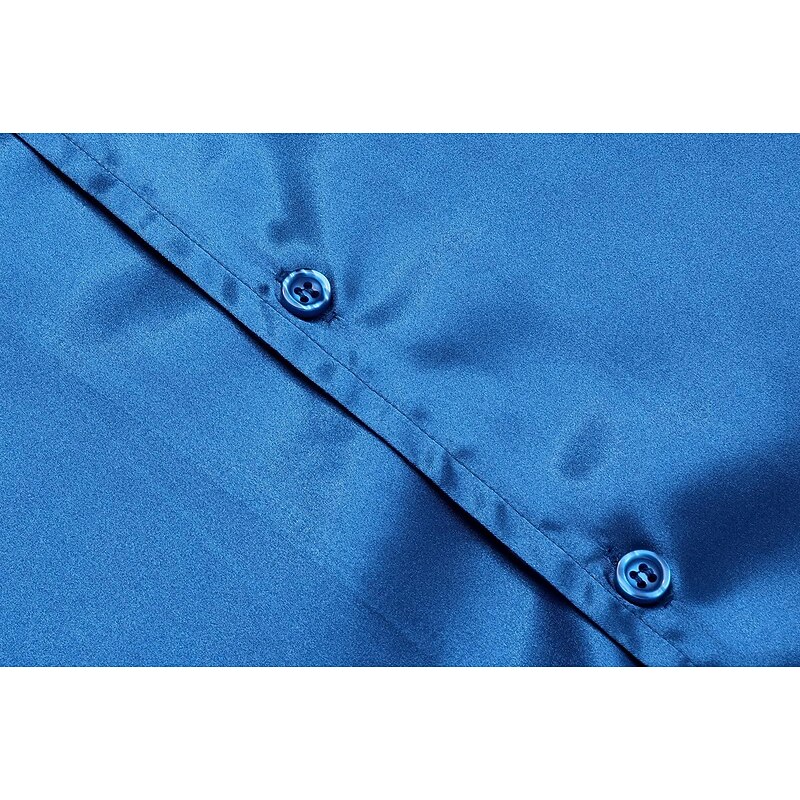 Men's Shirt Satin Shirt Summer Shirt Button Up Shirt Casual Shirt Black White Blue Short Sleeve Solid Color Lapel Daily Vacation Clothing Apparel Fashion Casual Comfortable3