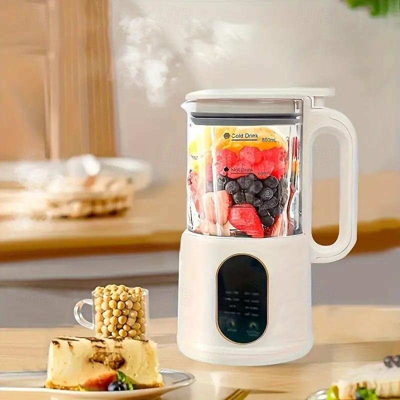 Efficient 800ml 9-In-1 Soy Milk Maker - Quick Easy Home Use Digital Display Time Reservation Auto-Cleaning