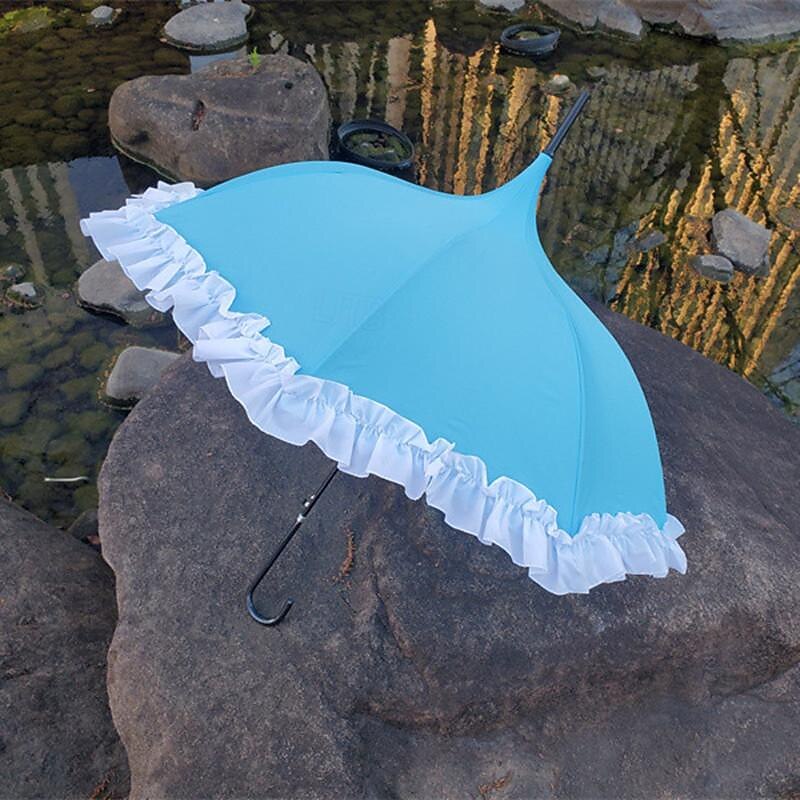 A2Z Ladies Bridle Walking Umbrella Wedding Event Photo Ruffle Stick Women Brolly4