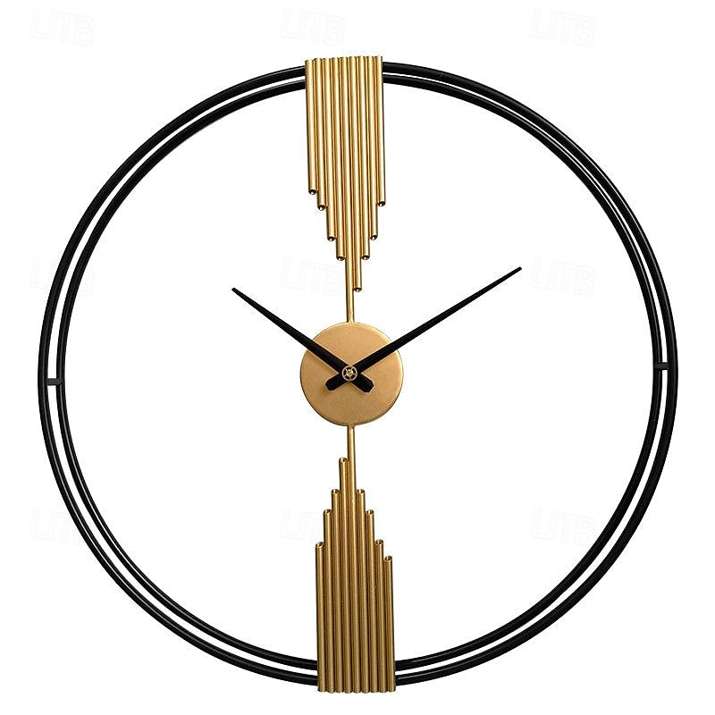 Clock Round Wall Clock Non Ticking Quartz Decorative Wall Watch Clock for Living Room Kitchen Home Office Black Golden 60 80 cm4