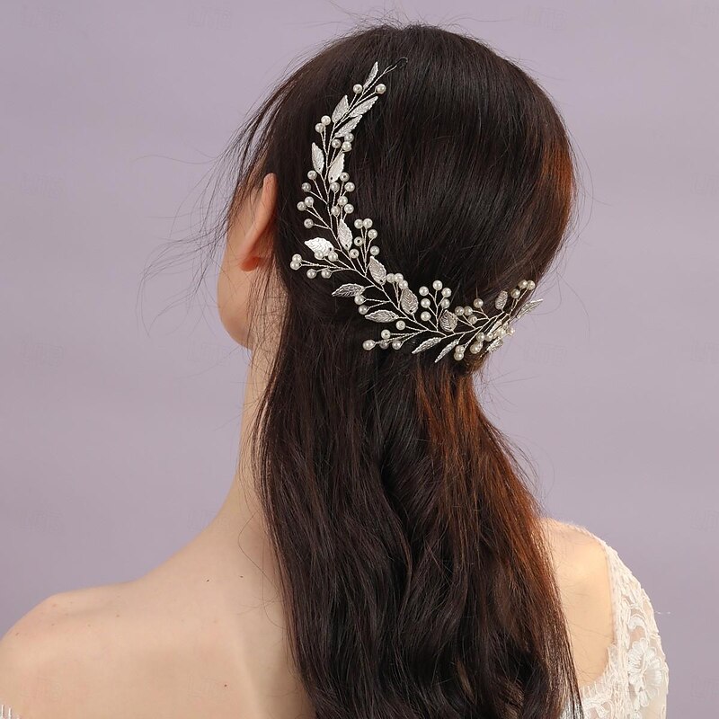 Crown Tiaras Headbands Headpiece Imitation Pearl Alloy Wedding Cocktail Luxury Retro With Faux Pearl Bows Headpiece Headwear
