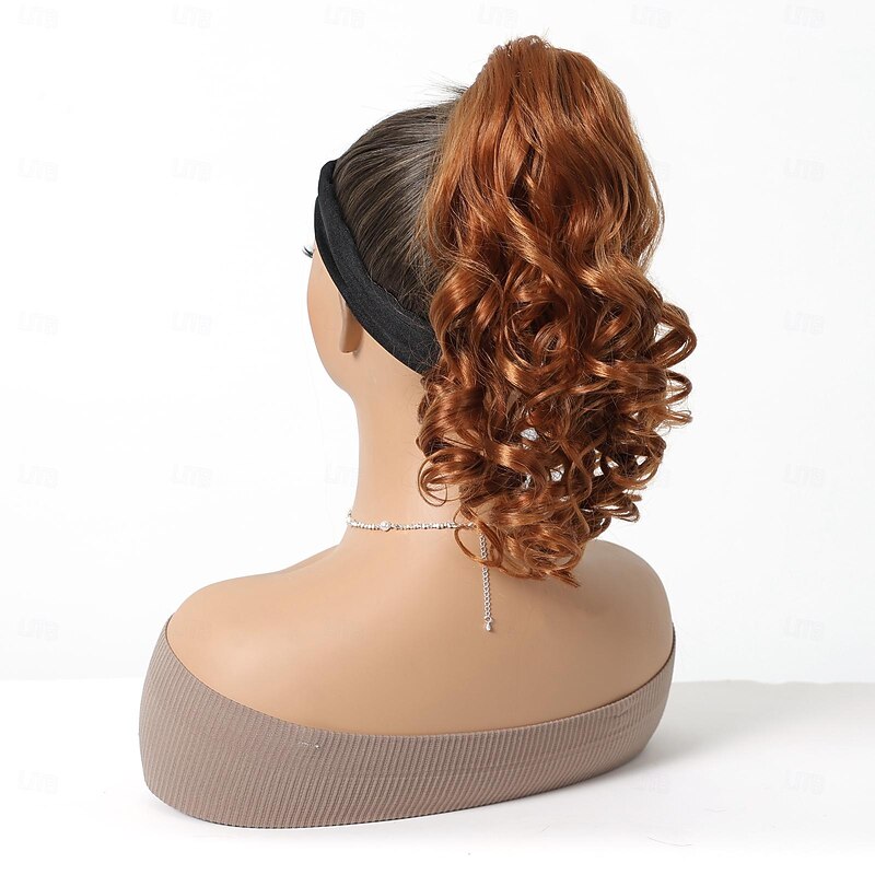 Drawstring Ponytails Women / Classic / Easy dressing Synthetic Hair Hair Piece Hair Extension Curly / Loose Curl 16 inch Valentine's Day / Party Evening / Party / Evening2