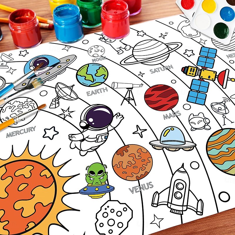 Giant Coloring Poster For Classroom Wall - Birthday Activity Poster/Table Cover, Perfect For School Parties, Birthday Party And Special Events Decoration4
