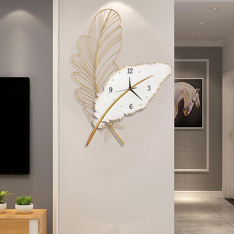 Feather Wall Clock Living Room Hanging Wall Clock Household TV Wall Decorative Clock 78 * 55 cm - Main Image