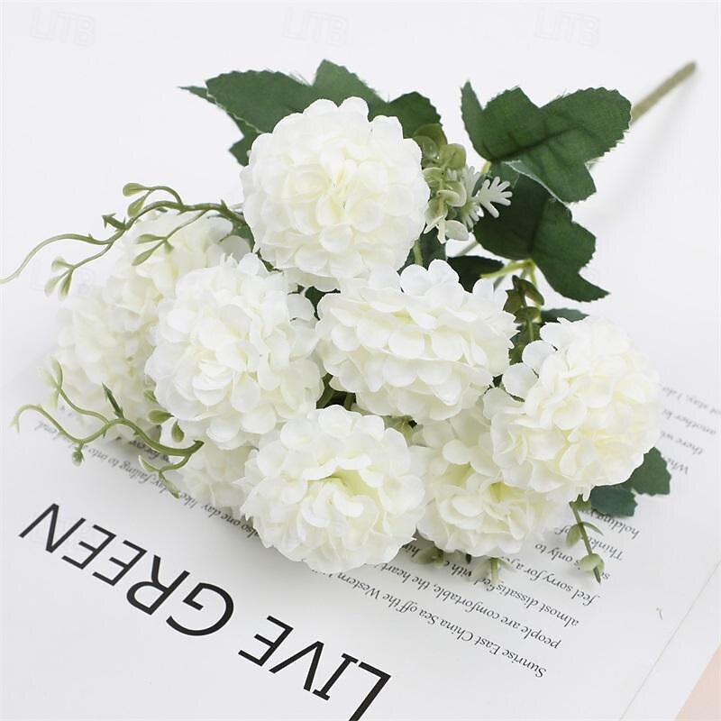 2 Pcs Simulated Rose Artificial Ball Chrysanthemum Home Decoration Artificial Flower Ornaments Wedding Shooting Props Artificial Flowers4