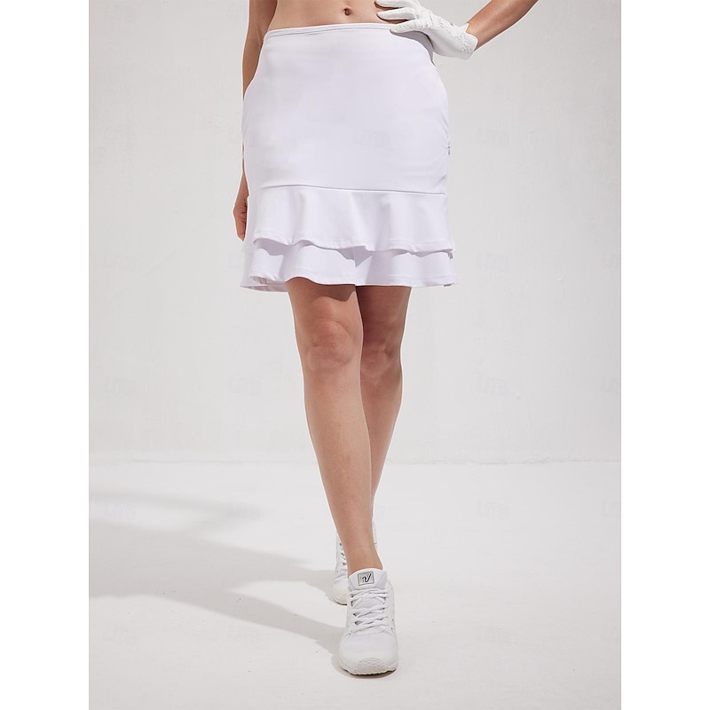 Women's Golf Skorts 18inch Pickleball White Lightweight Bottoms Ladies Golf Attire Clothes Outfits Wear Apparel