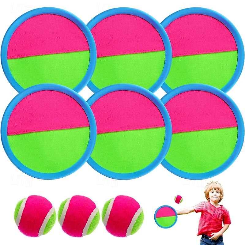 9 Pcs Ball Catch Set Games Toss PaddleToss and Catch Ball Game SetBeach Toys Back Yard Outdoor Lawn Backyard Throw Sticky Set