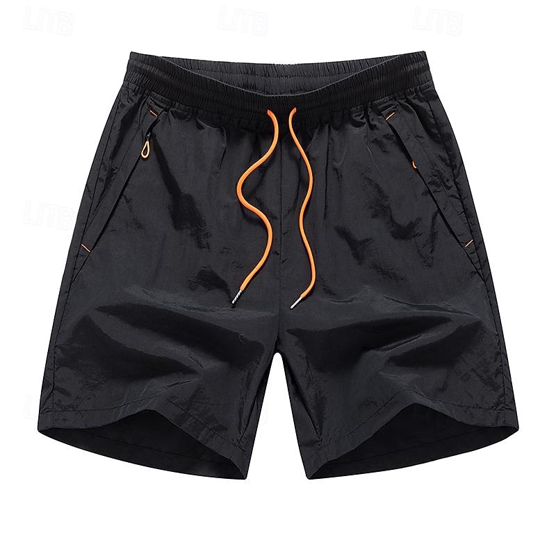 Men's Sweat Shorts Shorts Sport Daily Quick Dry Comfortable Pocket Drawstring Elastic Waist Plain Short Gymnatics Casual Activewear Black Navy Blue Micro-elastic3