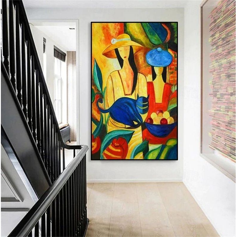 Handmade Oil Painting Canvas Wall Art Decoration Picasso Style Abstract Girl for Home Decor Rolled Frameless Unstretched Painting3