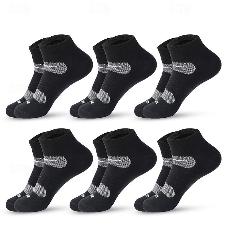 Men's 6 Pack Multi Packs Socks Ankle Socks Low Cut Socks Running Socks Casual Socks Black White Color Plain Sports & Outdoor Casual Daily Basic Medium Spring Fall Fashion2