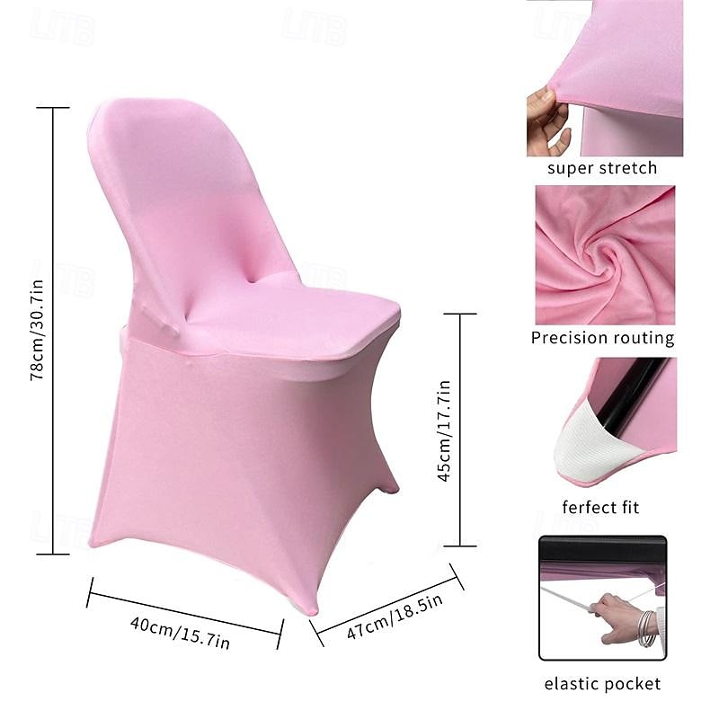 Stretch Spandex Folding Chair Covers 1PCS Universal Fitted Chair Cover Protector for WeddingParty Banquet Holidays Celebration Decoration4