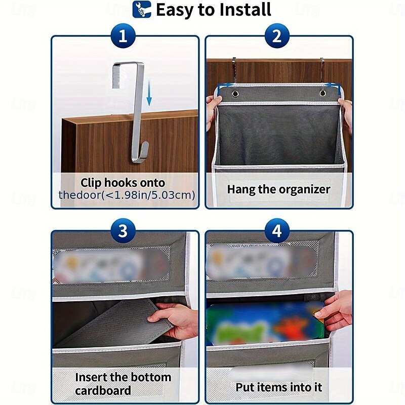 1pc Door Storage Device 5-Layer Camping Car Storage Device Rv Bathroom Storage Device Door Storage Device Toy Diaper Bedroom Closet Wall Mounted Door Hanging Storage Device4