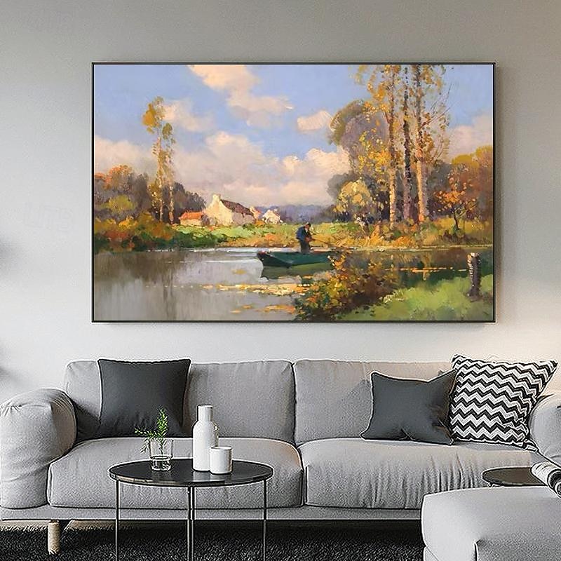 Handmade Copy Edouard Cortes Famous Painters' Works Landscape with Horse And Carriage Decorative Painting Canvas Wall Art Living Rooms Bedroom Painting3