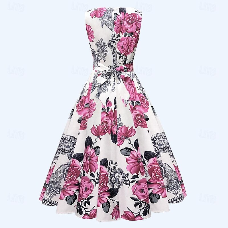 Retro Vintage 1950s Midi Dress A-Line Dress Swing Dress Floral Fancy Dress Women's Casual Bachelorette Party Adults' Dress Homecoming Dresses2