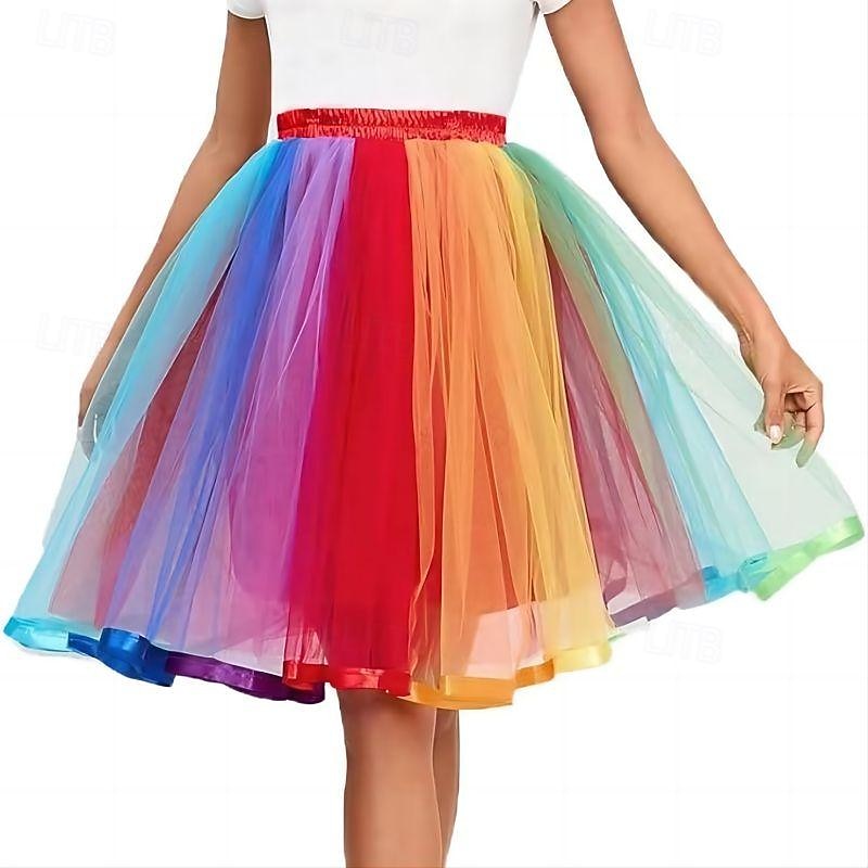 1950s Princess Short / Mini Petticoat Hoop Skirt Tutu Under Skirt Fancy Dress Women's Halloween Masquerade Party Evening Wear Prom Bachelorette Party Adults' Skirt3