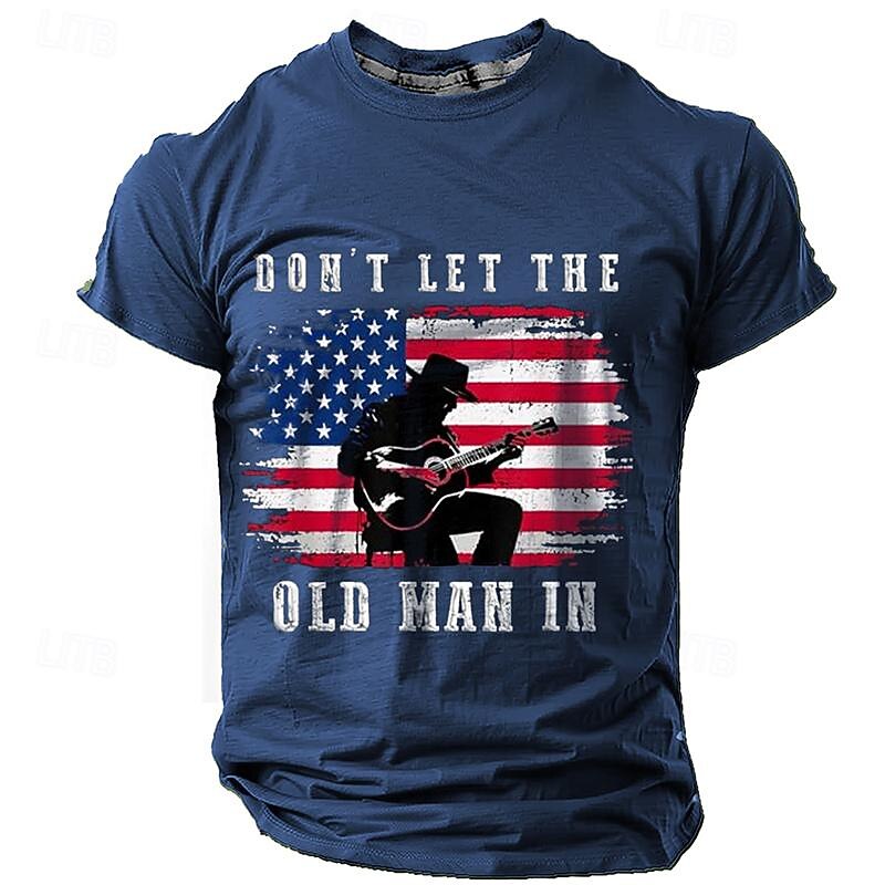 Veterans Day Men's Patriot Patriotic Veteran Graphic American Flag T shirt Short Sleeve T shirt 3D Print Crew Neck Shirt Daily Designer Retro Vintage Sports Outdoor Holiday Going out Black Navy Blue4