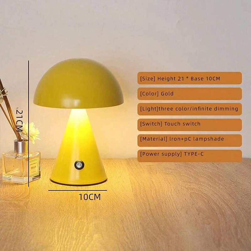 Morden LED Metal Retro Color Dimming Table Lamp European Style Minimalist Vintage Ambiance Lamp for Bedrooms3