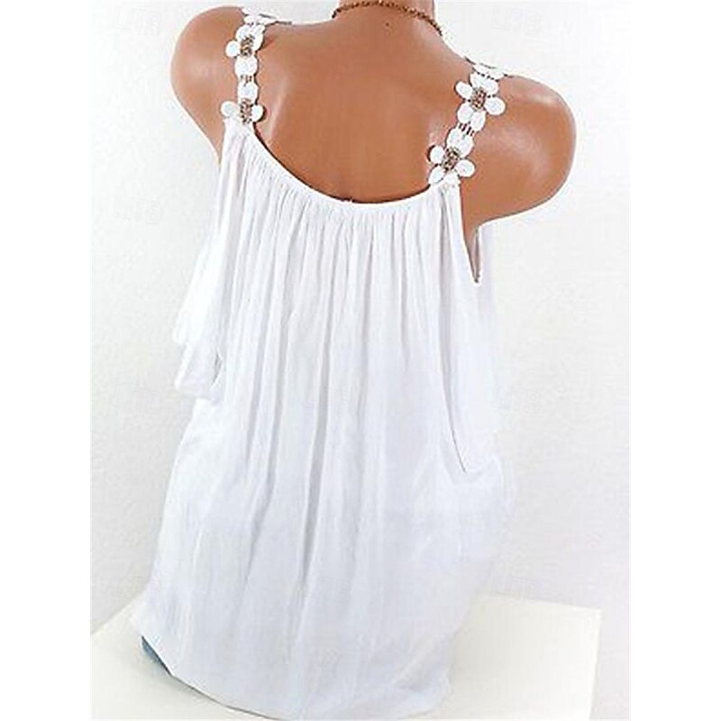 Shirt Lace Shirt Blouse Women's White Pink Army Green Plain Cold Shoulder Street Daily Fashion Round Neck Regular Fit S3