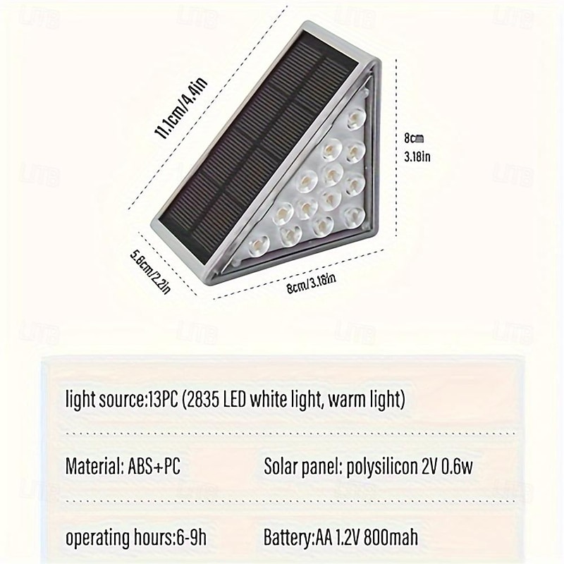 Solar Deck Lights Motion Sensor Step Stair Lights, Waterproof Outdoor Stair Step Lights Auto On/off Solar Lights for Steps Stairs Porch Yard Patio Pathway Decoration4