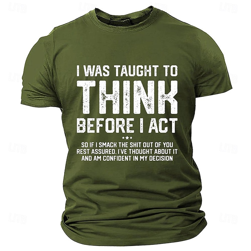 Men's Letter T Shirt Tee Top Cotton Short Sleeve Graphic Shirt Heather Gray Black Army Green Comfortable Tee Street Fashion Designer Clothing