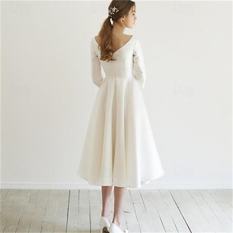 Vintage 1950s Mini Dress Little White Dress Bridal Solid Colored A-Line Fancy Dress Women's Masquerade Wedding Bridal Shower Bachelorette Party Adults' Dress Homecoming Dresses3